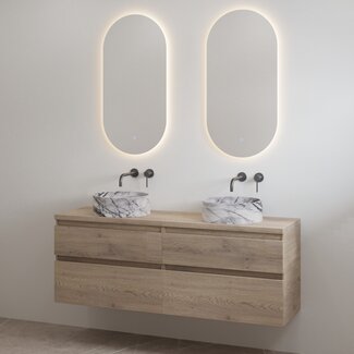 Best Design Lavita badkamermeubel 160 cm frosted brown met meubelblad voor waskom