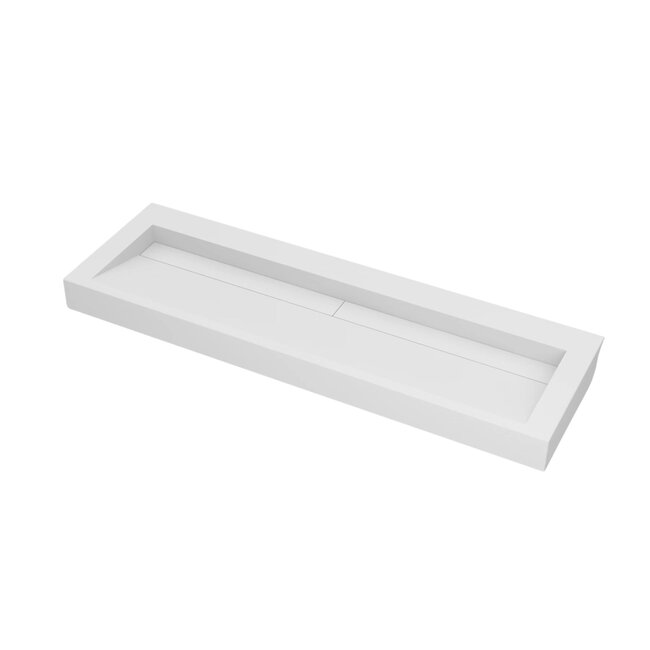 Best Design Borvani badkamermeubel 140 cm halifax met dubbele glanswitte wastafel