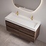 Best Design Borvani badkamermeubel 120 cm espresso brown met dubbele mat witte wastafel