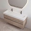Best Design Borvani badkamermeubel 120 cm frosted brown met dubbele mat witte wastafel