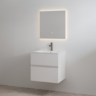 Best Design Splash badkamermeubel 60 cm glans wit met glanswitte wastafel en kraangat