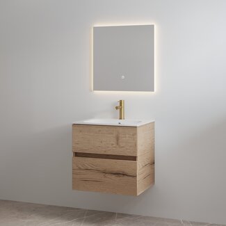 Best Design Splash badkamermeubel 60 cm halifax met glanswitte wastafel en kraangat