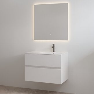 Best Design Splash badkamermeubel 80 cm glans wit met glanswitte wastafel en kraangat