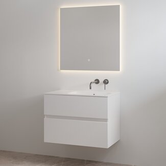 Best Design Splash badkamermeubel 80 cm glans wit met glanswitte wastafel zonder kraangat