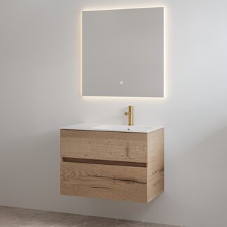 Best Design Splash badkamermeubel 80 cm halifax met glanswitte wastafel en kraangat