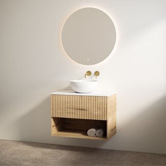 Best Design Rigatti badkamermeubel 78 cm halifax met mat wit meubelblad voor waskom