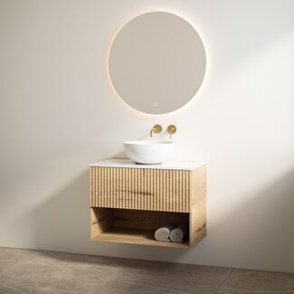 Best Design Rigatti badkamermeubel 100 cm halifax met glanswit meubelblad voor waskom