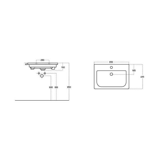Best Design Quick badkamermeubel 65 cm glans wit met mat zwarte wastafel