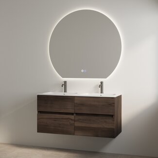 Best Design Bora badkamermeubel 120 cm espresso brown met dubbele wastafel en 2 kraangaten