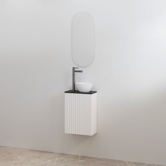 Best Design Mali toiletmeubel 36 cm mat wit met mat zwart meubelblad