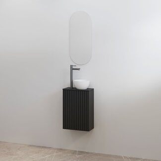 Best Design Mali toiletmeubel 36 cm mat zwart met mat zwart meubelblad