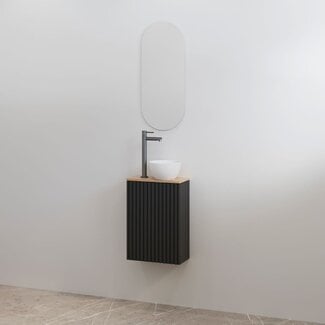 Best Design Mali toiletmeubel 36 cm mat zwart met halifax meubelblad