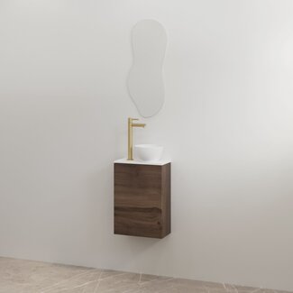 Best Design Siva toiletmeubel 36 cm espresso brown met mat wit meubelblad