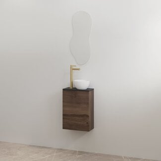 Best Design Siva toiletmeubel 36 cm espresso brown met mat zwart meubelblad