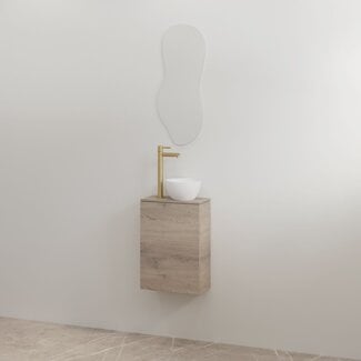 Best Design Siva toiletmeubel 36 cm frosted brown met frosted brown meubelblad