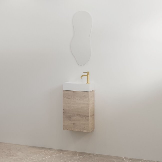Best Design Siva toiletmeubel 36 cm frosted brown met glanswitte fontein