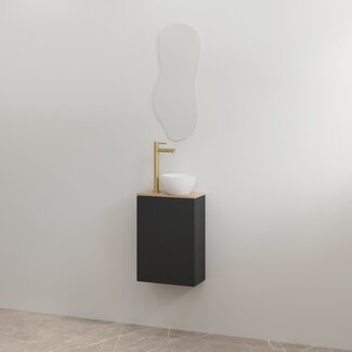 Best Design Siva toiletmeubel 36 cm mat zwart met halifax meubelblad
