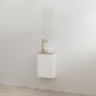 Best Design Siva toiletmeubel 36 cm glans wit met halifax meubelblad