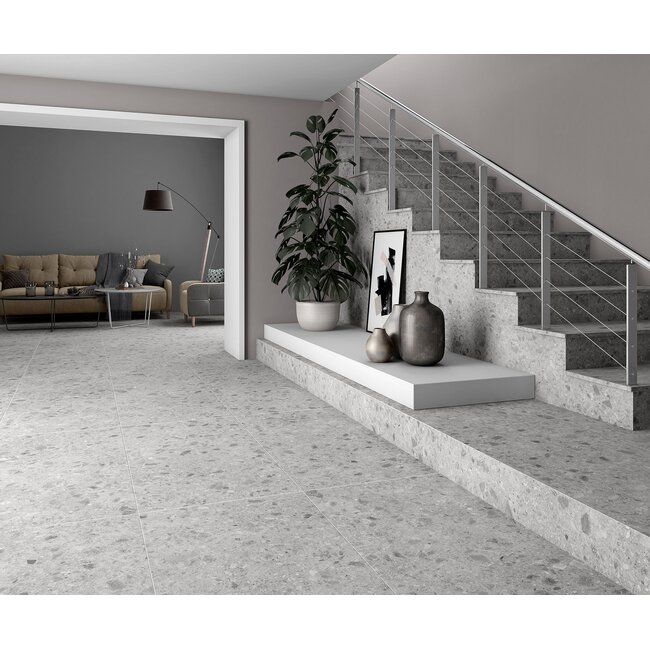 Geotech Light Grey mat vloer- en wandtegel 60x120 cm