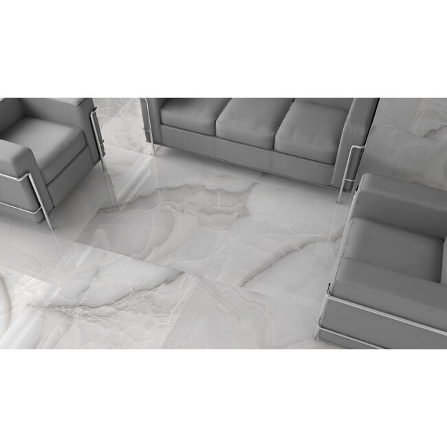 Harvey White glans vloer- en wandtegel 120x120 cm