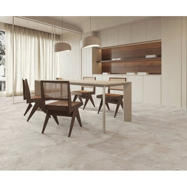 Couvet Stream Sand mat vloer- en wandtegel 90x90 cm