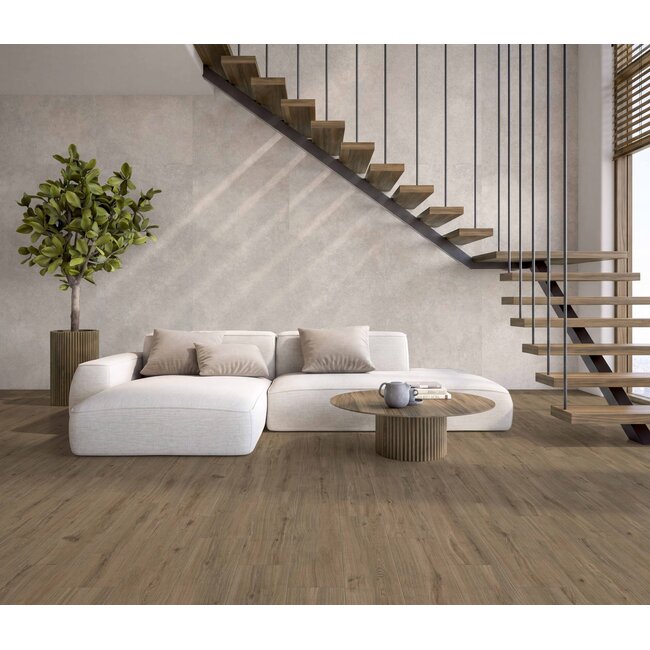 Brea Walnut mat vloer- en wandtegel 30x120 cm