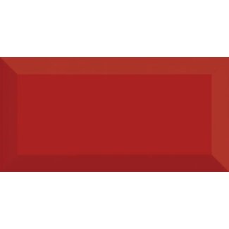 Bevel Blood Red glans metro wandtegel 10x20 cm