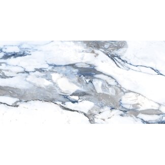 Crash Blue glans vloer- en wandtegel 60x120 cm