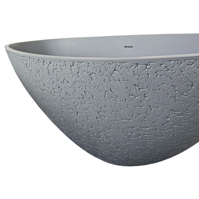 Best Design Vrijstaand bad New-Stone 180 x 85 cm craquelé lava grijs