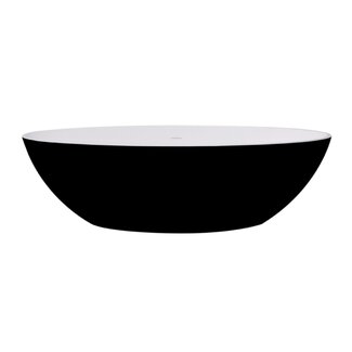 Best Design Vrijstaand bad New-Stone 180 x 85 cm zwart-wit