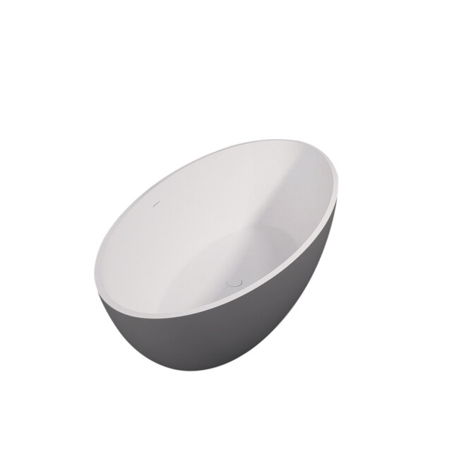Best Design Vrijstaand bad New-Stone 180 x 85 cm lava grijs-wit