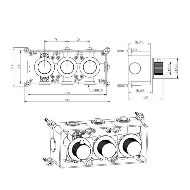 Best Design Thermostatische inbouw badkraan High-End Liora desert brown