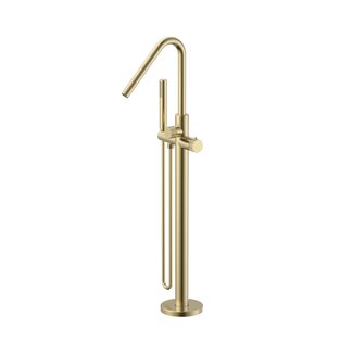 Vrijstaande badkraan Stria thermostatisch geborsteld goud