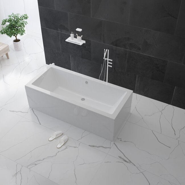 Aloni Inbouwbad Ilio Duo 180 x 80 cm glans wit