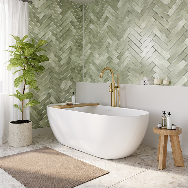 Wiesbaden Vrijstaand bad Trens 180 x 80 cm glans wit