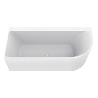 Wiesbaden Hoekbad Zenn links 180 x 80 cm glans wit
