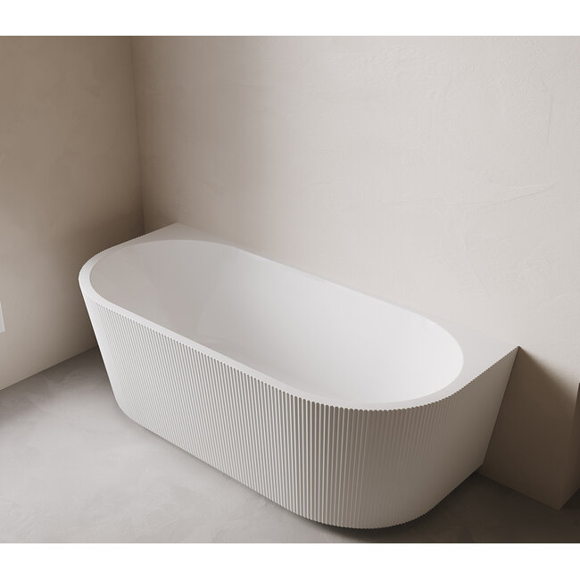 Wiesbaden Halfvrijstaand bad Rivi 180 x 80 cm mat wit