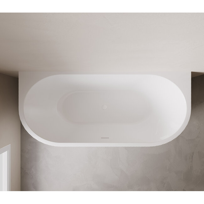 Wiesbaden Halfvrijstaand bad Rivi 180 x 80 cm mat wit