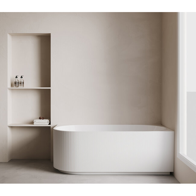 Wiesbaden Hoekbad Rivi rechts 170 x 80 cm glans wit