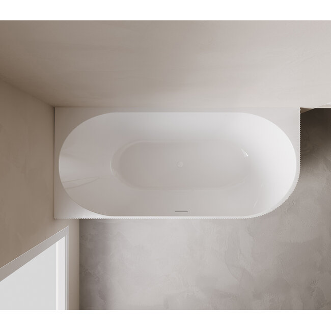 Wiesbaden Hoekbad Rivi links 180 x 80 cm glans wit