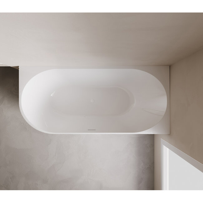 Wiesbaden Hoekbad Rivi rechts 180 x 80 cm glans wit