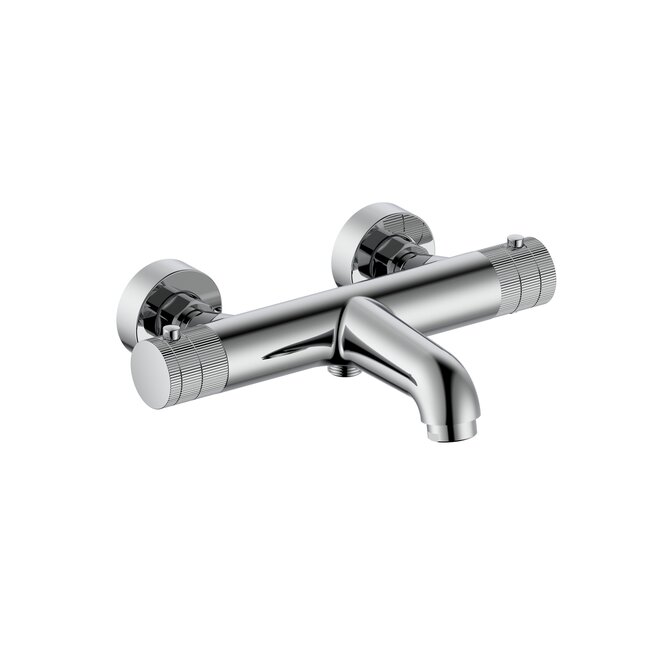 Thermostatische opbouw badkraan Stria chroom met handdoucheset