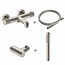 Thermostatische opbouw badkraan Stria geborsteld RVS met handdoucheset