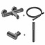 Thermostatische opbouw badkraan Stria gunmetal met handdoucheset