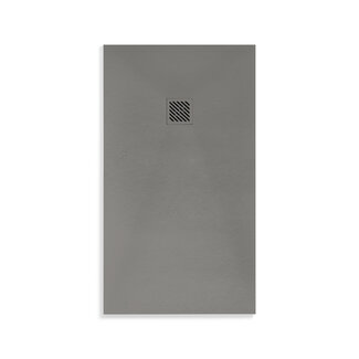 Aloni Douchebak Aloni Madison Flat 90 x 90 x 3 cm composietsteen grijs