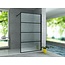 Aloni Inloopdouche 100 x 200 cm, 8 mm helder glas met mat zwart raster