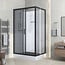 Complete douchecabine Marani 110 x 80 x 225 cm met schuifdeur, grijs rookglas met mat zwart profiel