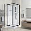 Complete douchecabine Rimo 90 x 90 x 215 cm met draaideur, helder glas met mat zwart profiel