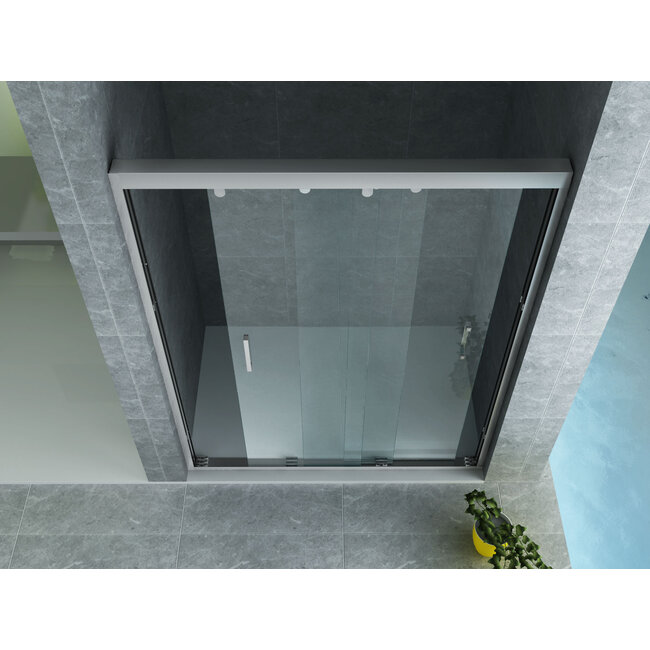 Aloni Schuifdeur voor nis 3-delig 120 x 200 cm, 8 mm helder glas met chroom profiel