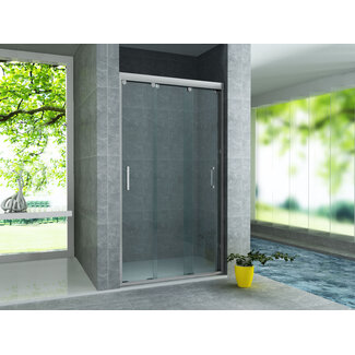 Aloni Schuifdeur voor nis 3-delig 90 x 200 cm, 8 mm helder glas met chroom profiel